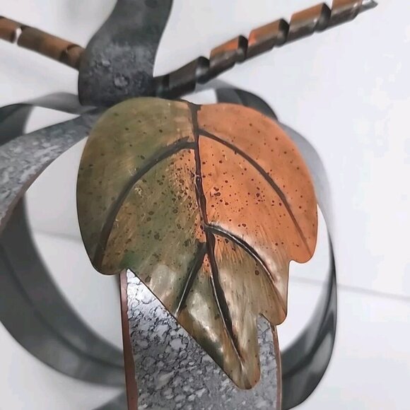 Metal Pumpkin Fall Decor Hammered Galvanized Sheet Thanksgiving Industrial 10" - Picture 3 of 13